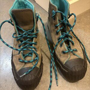 Gray Converse with Electric Blue Accents- Women's 6.5